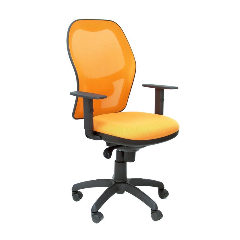 Silla Jorquera Malla Negro Asiento Naranja