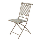 Silla Metálica/Mosaico Color: Marron 45x38x90cm Modelo Bistro Para Exterior