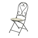 Silla Metálica/Mosaico Plegable Atenas Color Negro Para Exterior Ø39 X 52 X 92,5 Cm