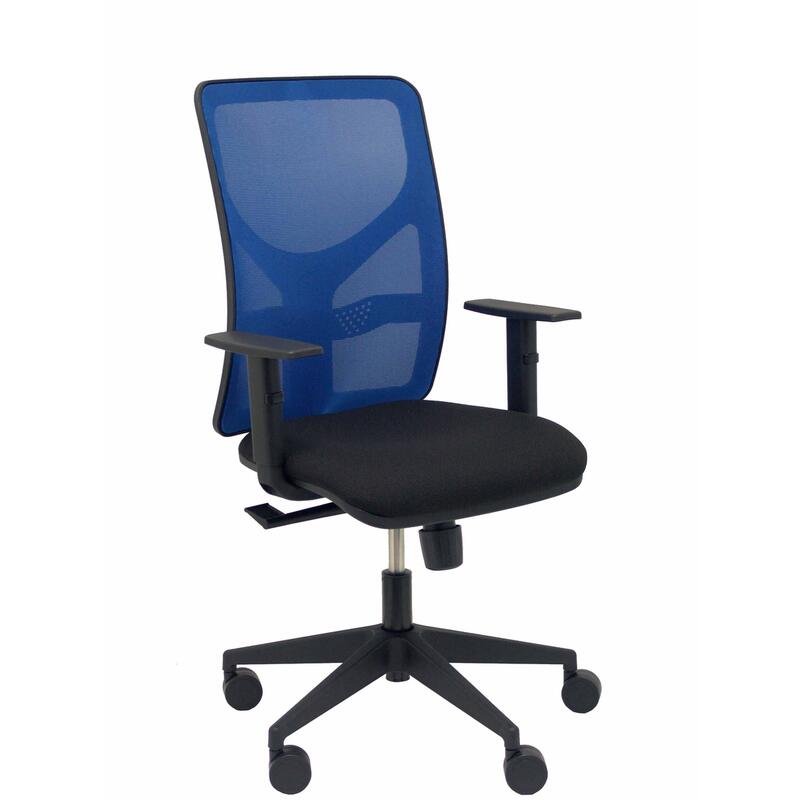 Silla Motilla Malla Azul Asiento Bali Negro Brazo