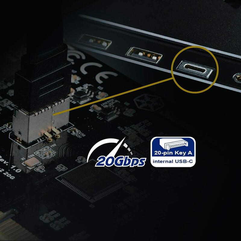Silverstone Ecu07, Tarjeta Superspeed-20gbps Interno Usb 3.2 Tipo C-Key-A-Gen-2x2-Pcie Sst-Ecu07