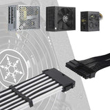 Silverstone Technology Sst-Pp07e-Mbb - Cable Extensor Enfundado 30cm Placa Base 24pines