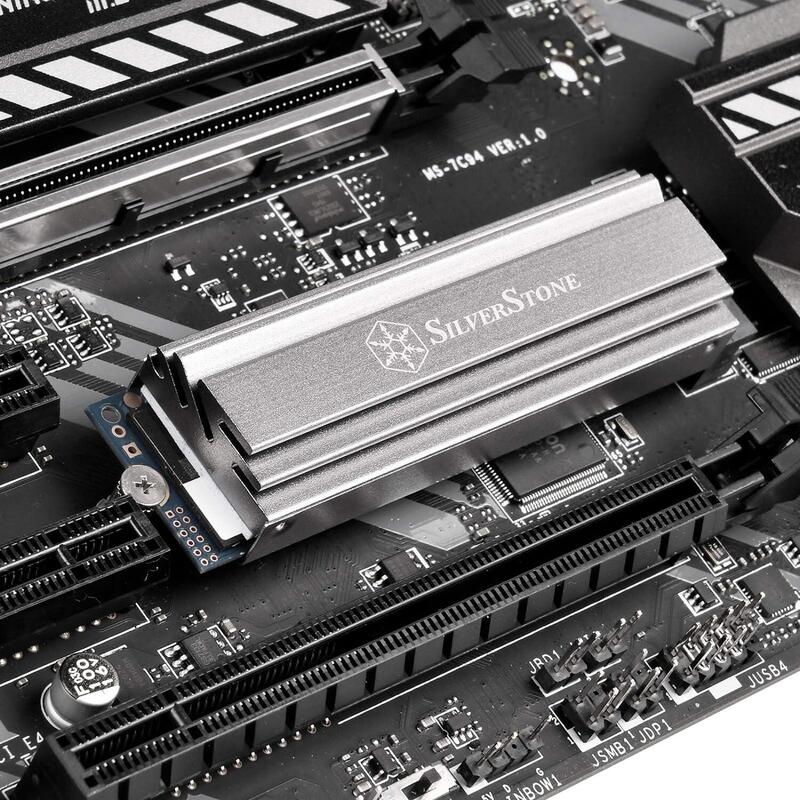 Silverstone Tp04, M.2-Ssd-Kit De Refrigeración, Aleación De Aluminio, Gris Titanio, Sst-Tp04t