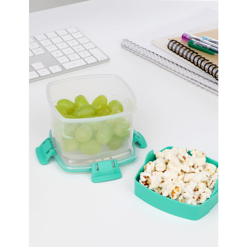 Simema Contenedor De Almacenamiento De Alimentos Snacks To Go 400 Ml Verde Menta