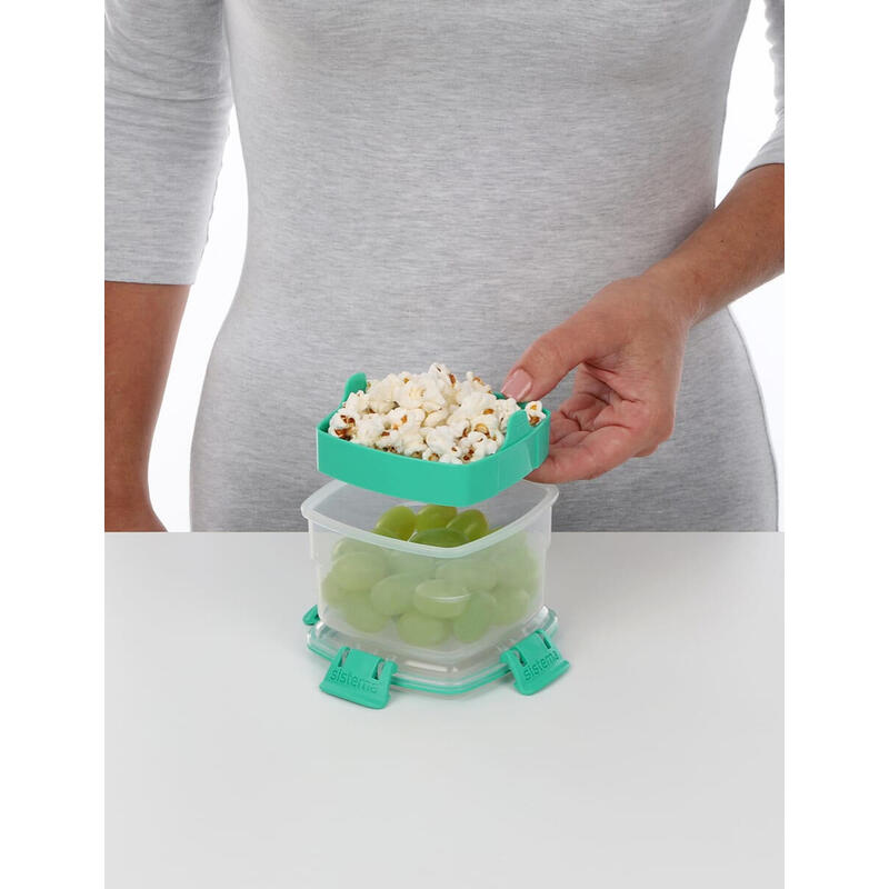Simema Contenedor De Almacenamiento De Alimentos Snacks To Go 400 Ml Verde Menta