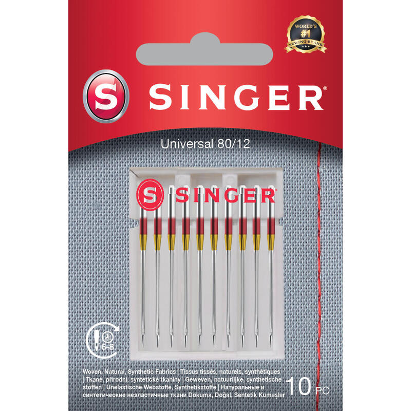 Singer Universal Needle 80 12 10pk (Woven Fabrics)