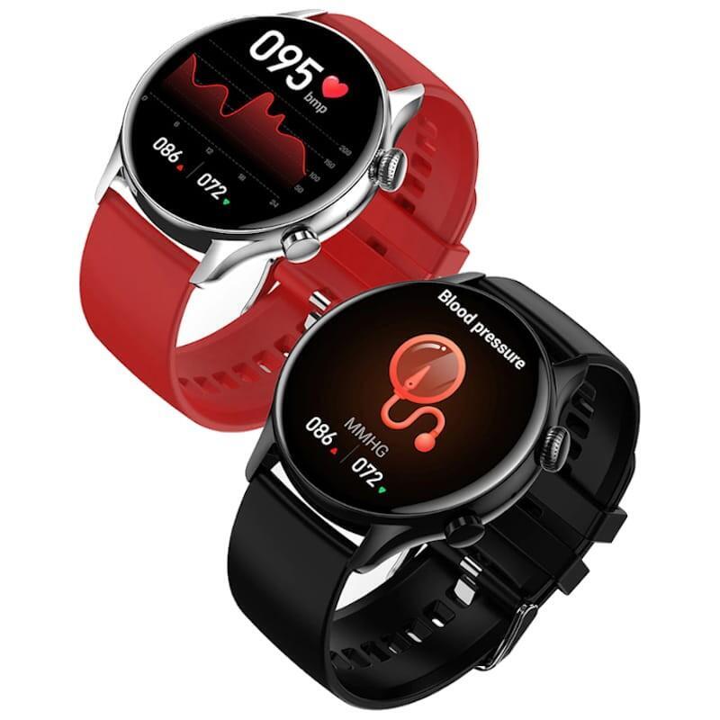 Smartwatch  Colmi I30 Plata Con Correa De Silicona Roja