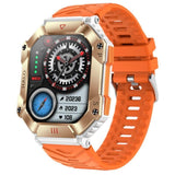 Smartwatch Lemfo Kr80 Dorado Con Correa Silicona Naranja