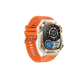 Smartwatch Lemfo Kr80 Dorado Con Correa Silicona Naranja