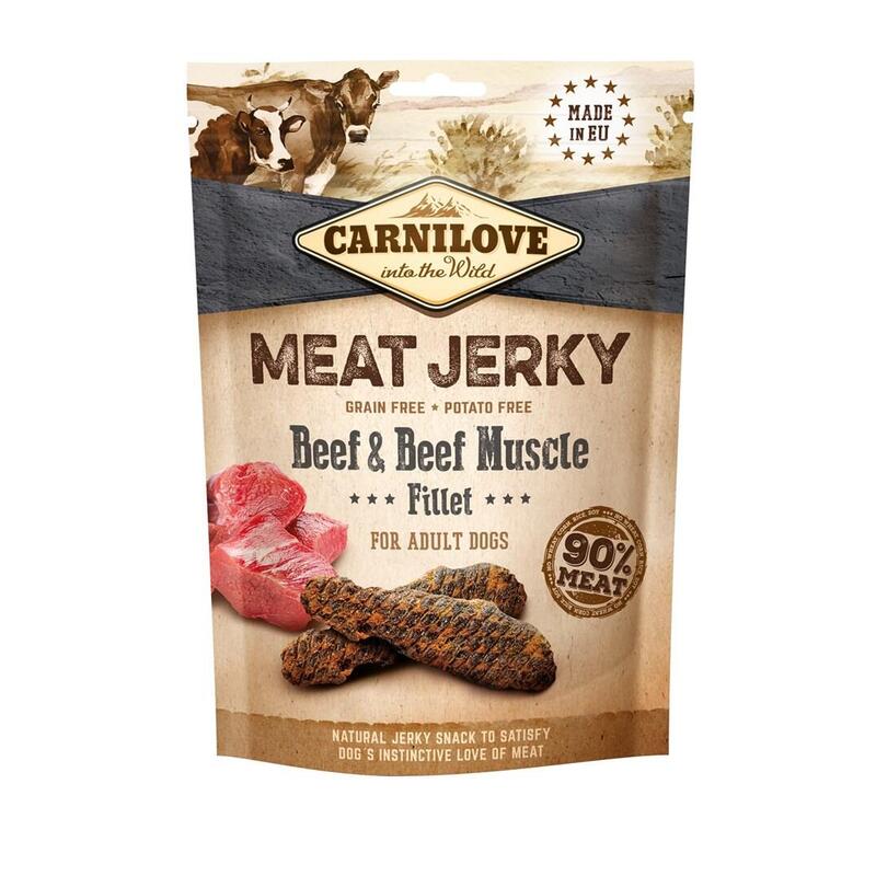 Snack Para Perros Carnilove Meat Jerky Beef With Beef Muscle Fillet  100 G