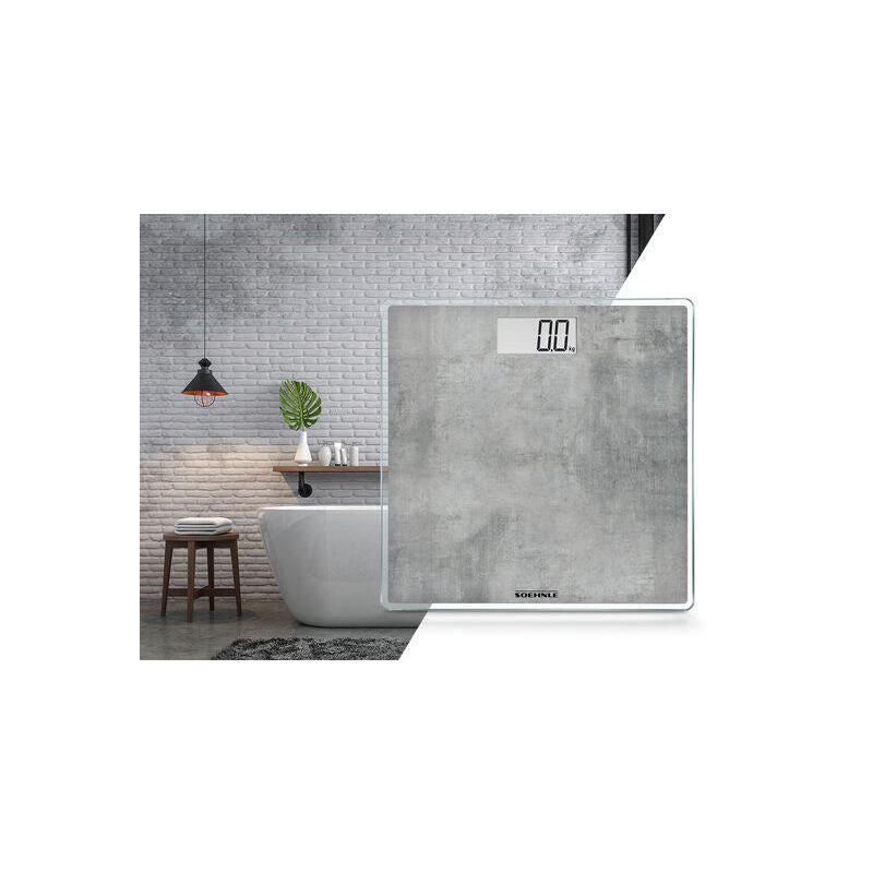 Soehnle Style Sense Compact 300 Concrete, Körperwaage, Bis 180 Kg