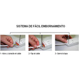 Solera 8002 - Regleta/Base Múltiple Sin Cable De 2 Enchufes, Blanco