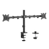 Soporte De Sobremesa  Maclean Mc-754n Para 2 Monitores, Vesa 75x75 Y 100x100, 17-32", Carga Max. 2x 9kg