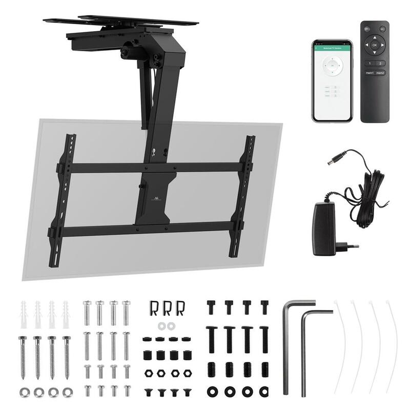 Soporte Eléctrico Para Tv Maclean, Techo, Soporte Tuya, Máx. Vesa 800x400, Ajustable +90°~-90°, Para Tv 43-86", Max. 45kg, Mc-109 T