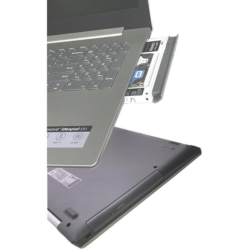 Soporte Grabadora Ultracaddy 2º Hdd / Ssd Caddy Para Lenovo Ideapad 320 330 520 Con Placa Frontal Gris