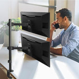 Soporte  Maclean Mc-967  Para Monitor, Doble, Vertical Para Monitores Oled Qled Lcd Y Led De 13-27" Vesa 75x75 Y 100x100, Max. 9kg