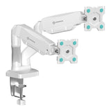 Soporte Onkron G-160-W De Escritorio Giratorio E Inclinable Para Dos Monitores De 13-32", Máx. 8 Kg, Con Rotación, Blanco