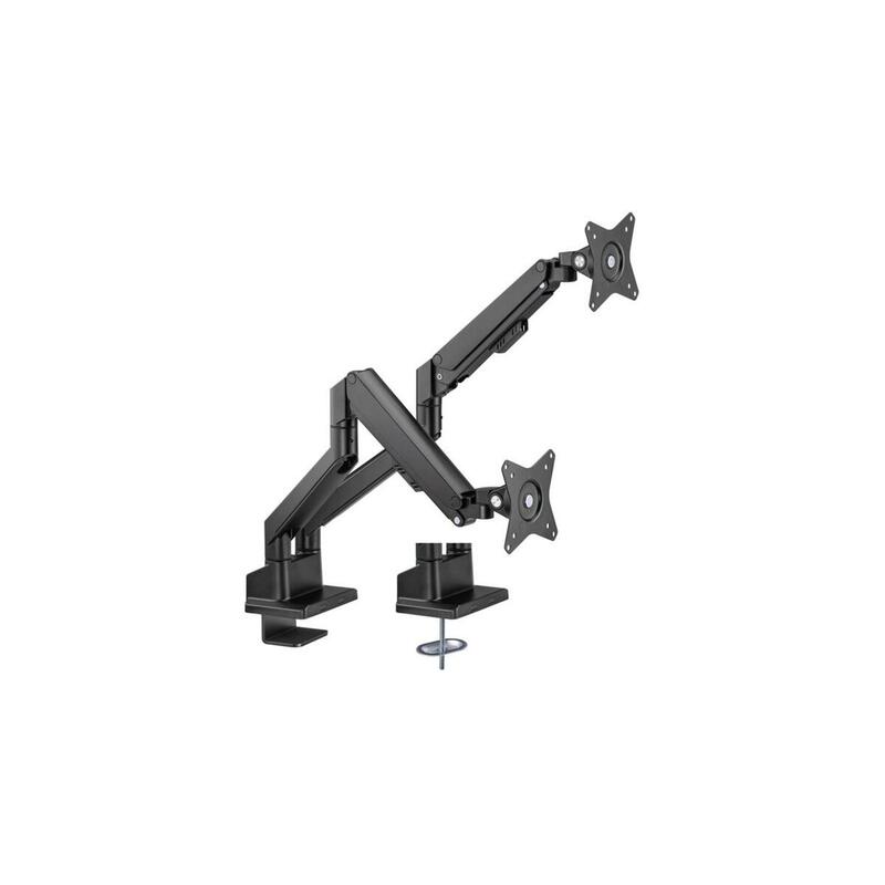 Soporte Para Monitor Doble Goobay Con Resorte De Presión De Gas Negro, Para 2 Monitores De 17" - 32" 43 - 81cm 70814