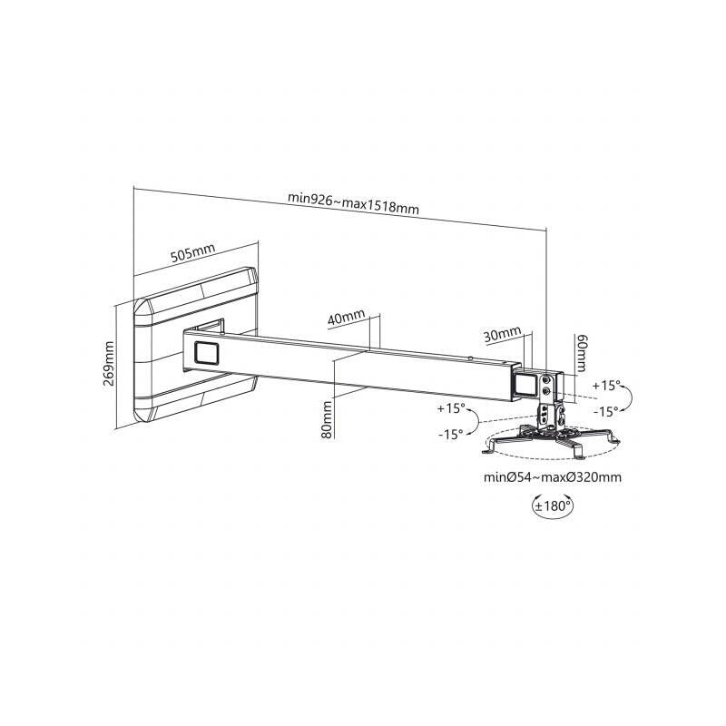 Soporte Para Proyector Luz Corta Maclean Mc-945