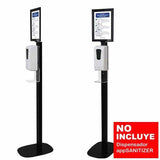 Soporte Stand Negro Approx Stsanitizer02 Para Dispensador Appsanitizer 300*300*1544mm Incluye Cartel Informativo