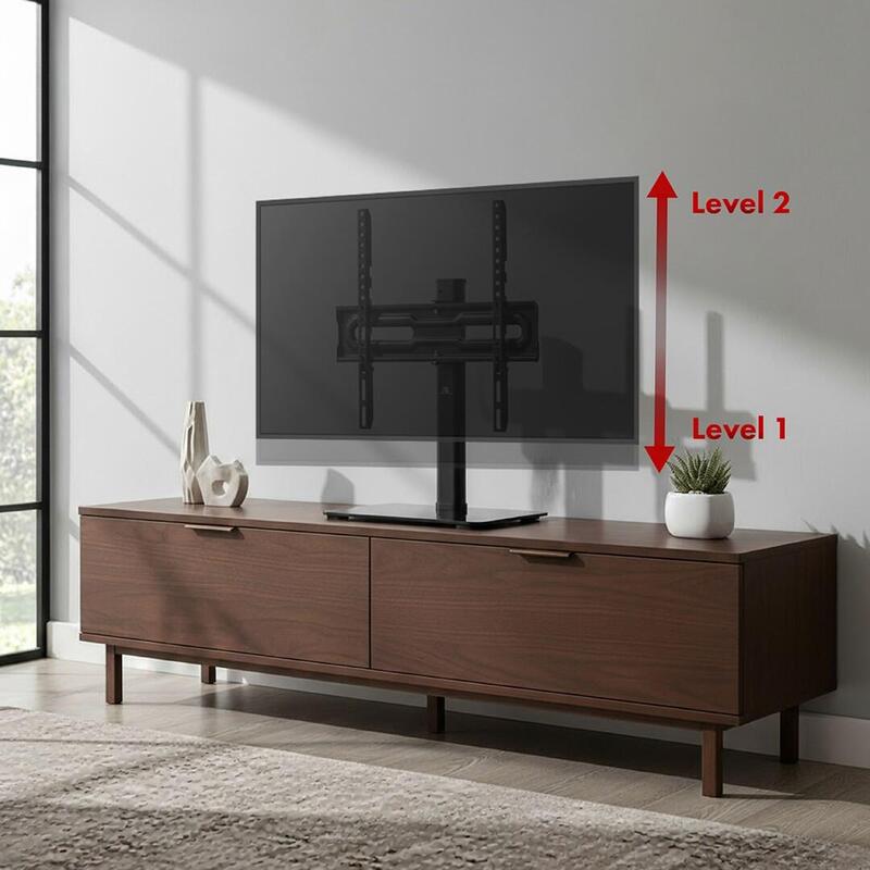 Soporte Universal Para Tv Maclean, Para Mueble Rtv, Soporte, Máx. 35 Kg, Rotación 20 Grados, Para Tv 32-55", Mc-132