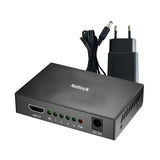 Splitter Hdmi 4k/30hz De 4 Puertos Mini Metalico Con Alimentador Incluido