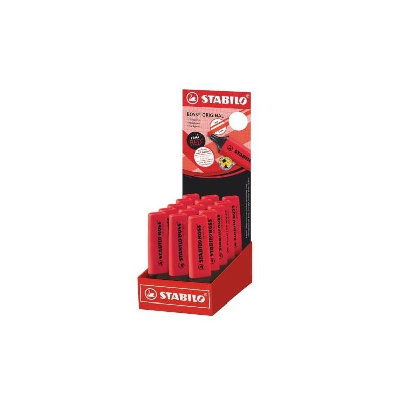 Stabilo Boss 70 Expositor Con 15 Marcadores Fluorescentes - Trazo Entre 2 Y 5mm - Recargable - Tinta Con Base De Agua -
