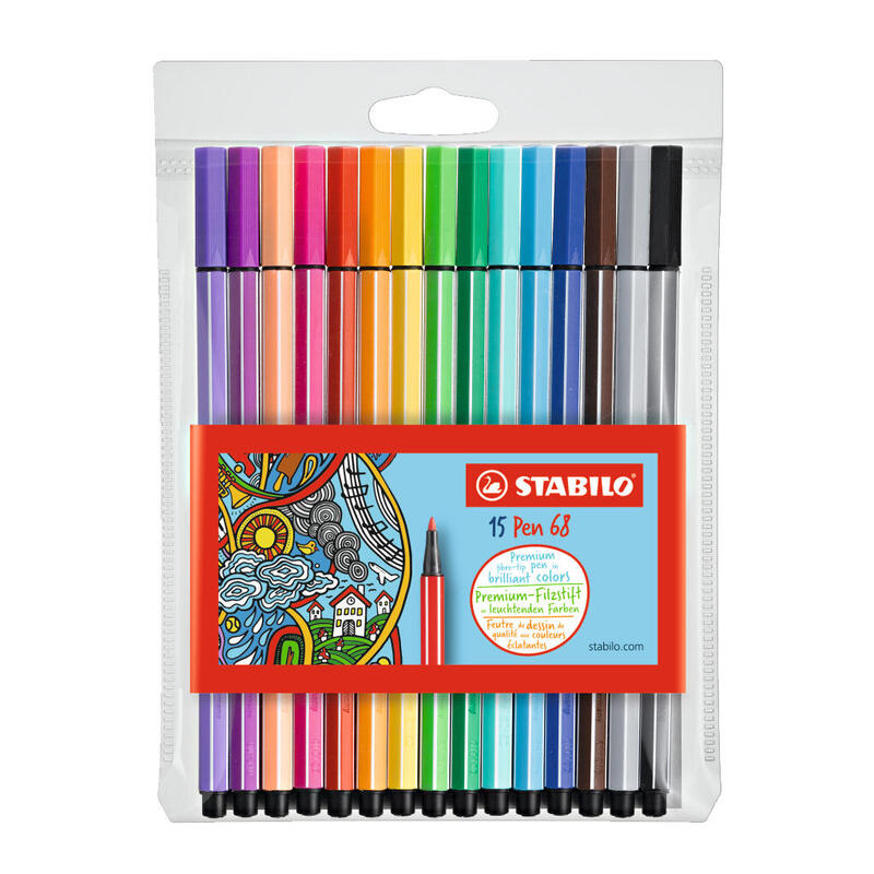 Stabilo Rotulador Pen 68 Estuche De 15 C/Surtidos