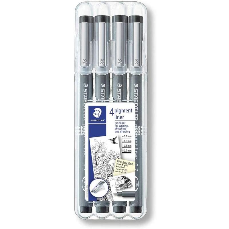 Staedtler Pigment Liner Negro Caja 4pcs