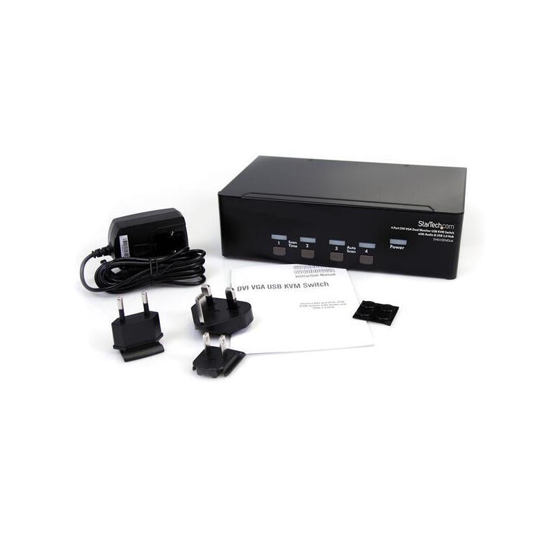 Startech Conmutador Switch Kvm 4 Ordenadores 2 Mon