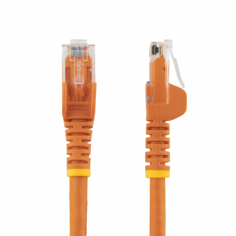 Startech.Com 3m Cat6 Ethernet Cable 10 Gigabit Snagless Rj45 650mhz 100w Poe Patch Cord Cat 6 10gbe Utp Network Cable W/Strain Relief Orange Fluke Tested/Wiring Is Ul Certified/Tia Category 6 24awg (N6patc3mor) Cable De Interconexión Rj-45