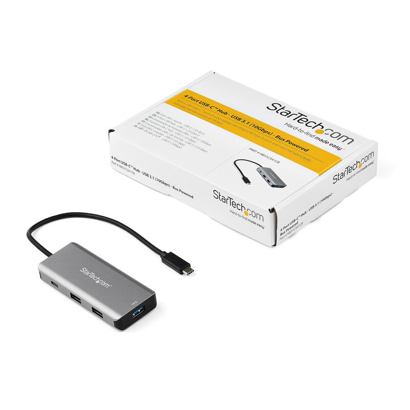 Startech.Com Hub Usb-C De 4 Puertos Alimentado Por Bus - 10gbps - 3x Usb-A Y 1x Usb-C