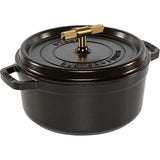Staub La Cocotte Buster & Punch 24 Cm Rund, Schwarz, Gusseisen