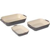 Staub Ofenformenset 3-Tlg. Keramik, Rechteckig,Antik-Grau
