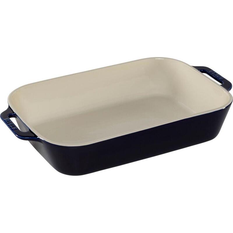 Staub Plato Rectangular Cerámica, Azul Oscuro, 34x24x7,6
