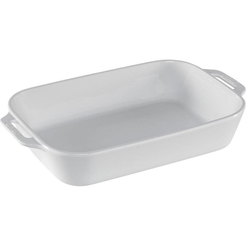 Staub Plato Rectangular Cerámica, Blanco, 34x24cm