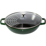 Staub Wok 30 Cm Mit Deckel Gusseisen, Basilikum-Grün