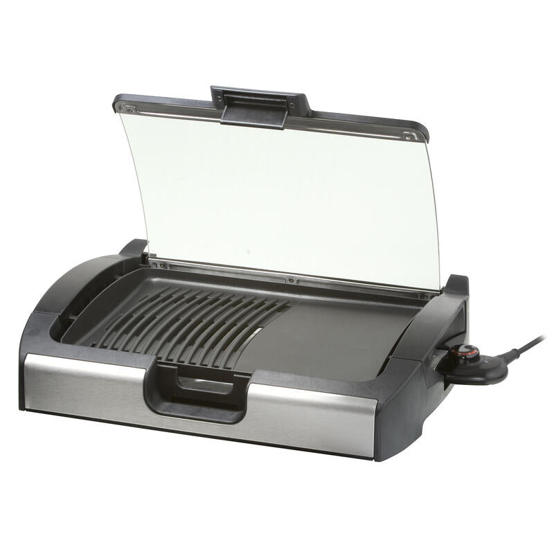 Steba Bbq Tischgrill Vg 200  (Negro, 2.200 Watt, Mit Glasdeckel) 06-49-00