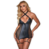 Subblime - 954451 Vestido Sexy De Rejilla Cuero Negro L/Xl