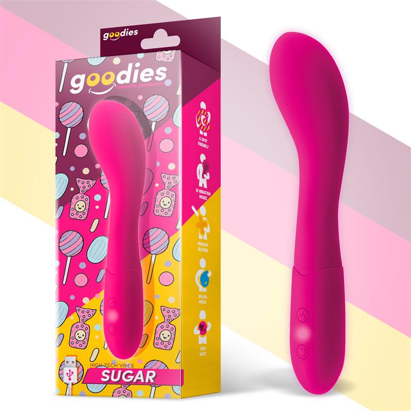 Sugar Vibrador Punto G Usb Silicona Fushsia