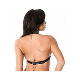 Sujetador De Cuero Copas Abiertas Ajustable Talla (Interno):S/M