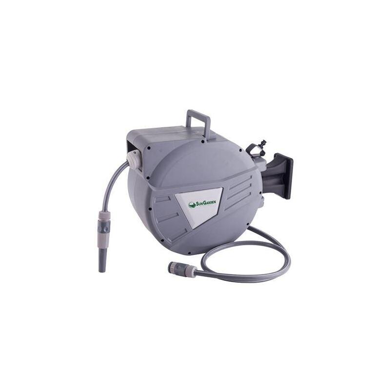 Sungarden Sg0165 Manguera 20 Metros - Recogedor Automatico Con Guia - Funcion De Retraccion Lenta - Soporte Para