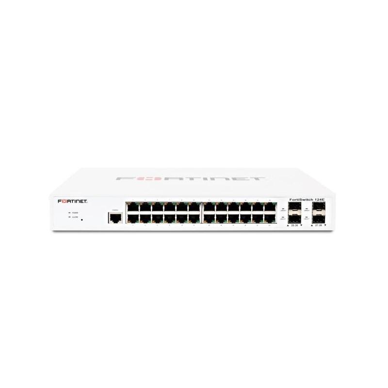 Switch Gestionable Fortinet Fs-124e L2 24xge Rj45 4xge Sfp 256 Mb Ddr3 Montaje Rack Sin Ventilador