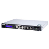 Switch Gestionable Smart Qnap Qgd-1600p-4g 16 Puertos Poe (14*Rj45 Gigabit + 2 Puertos Combinados Sfp/Rj45) Poe Total 370w 4gb Ram Enracable