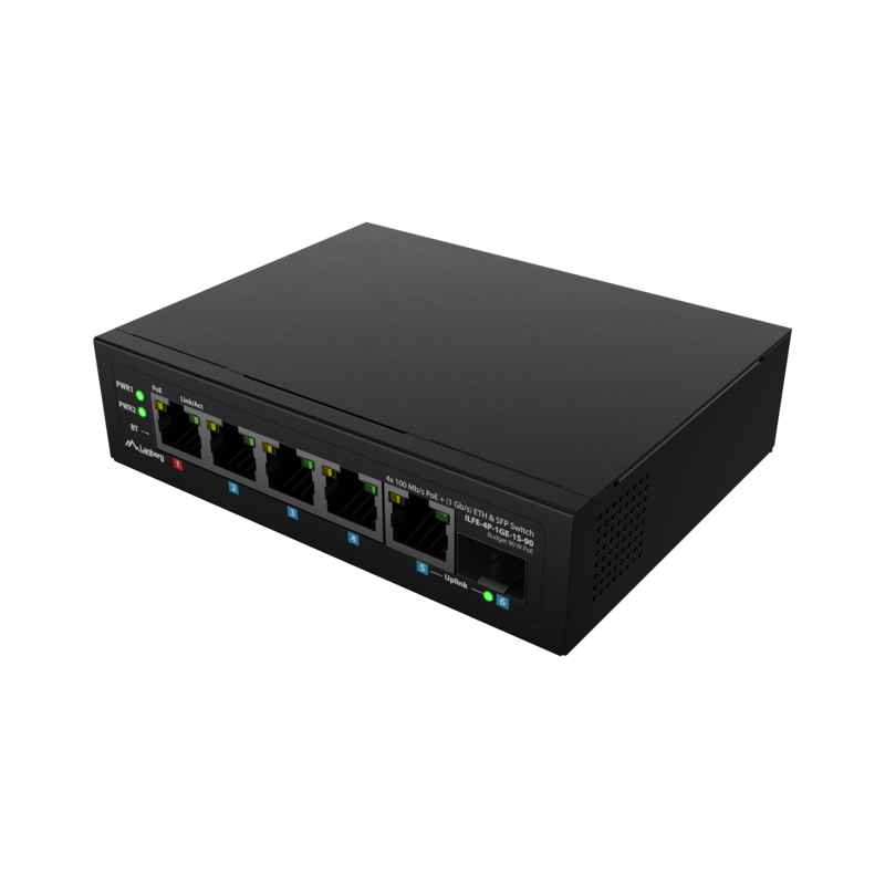 Switch Lanberg Industrial Poe 1xbt 3xat Sfp/Eth Din Fast Ethernet Sin Gestion