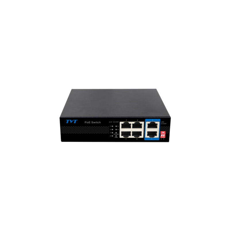 Switch Poe De 4 Puertos 10/100 +2 Puertos Rj45 10/100 Con Ia