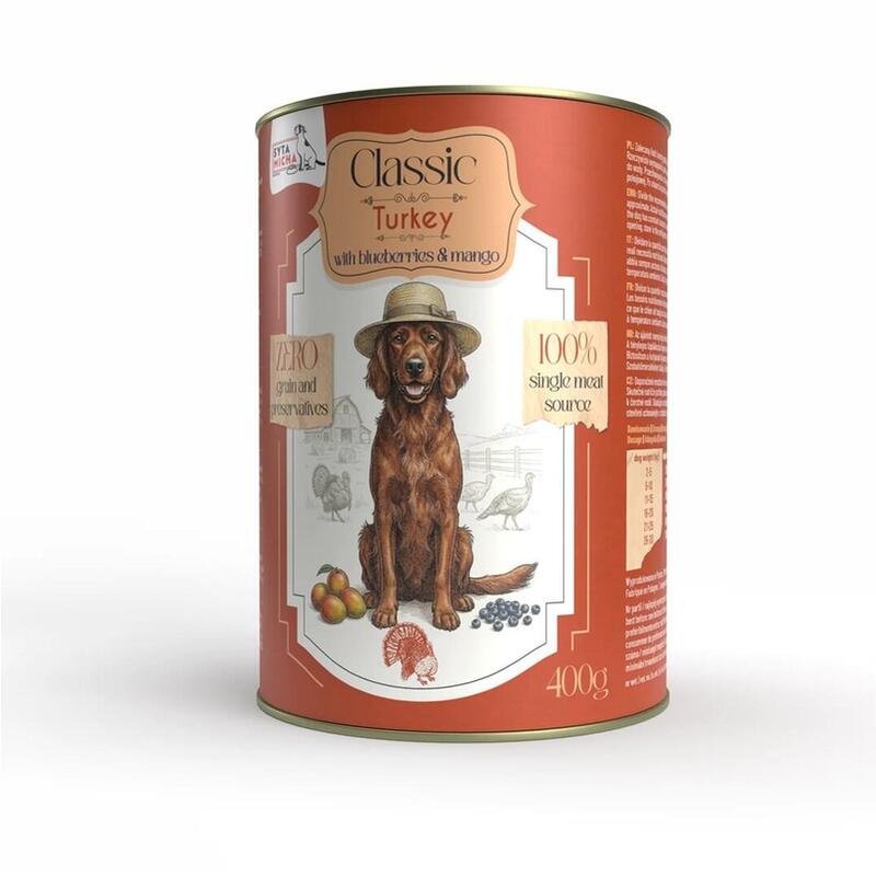 Syta Micha Alimento Húmedo Para Perro Pavo, Frutos Rojos Y Mango, Sin Cereales - Lata De 400 G