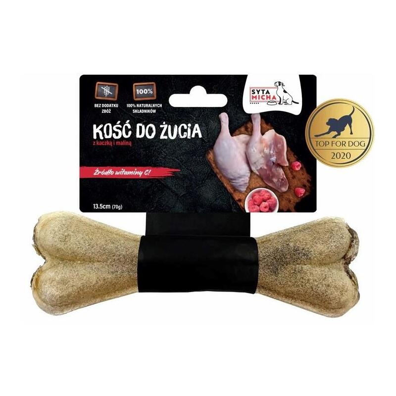 Syta Micha Kosc Do Zucia Z Kaczka I Malinami  Przysmak Dla Psa - 13,5cm