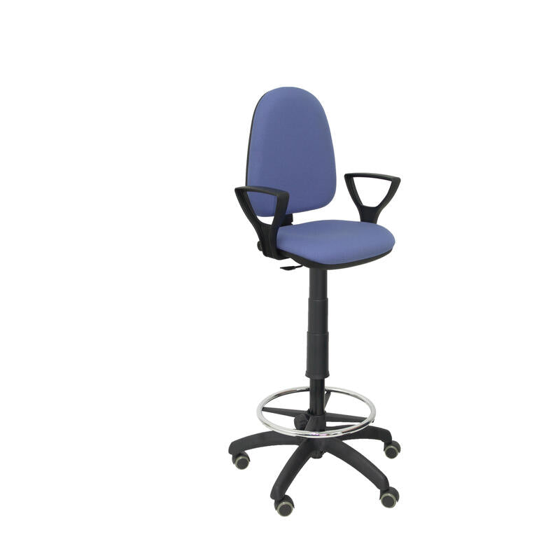 Taburete Ayna Bali Azul Claro Brazos Fijos Ruedas