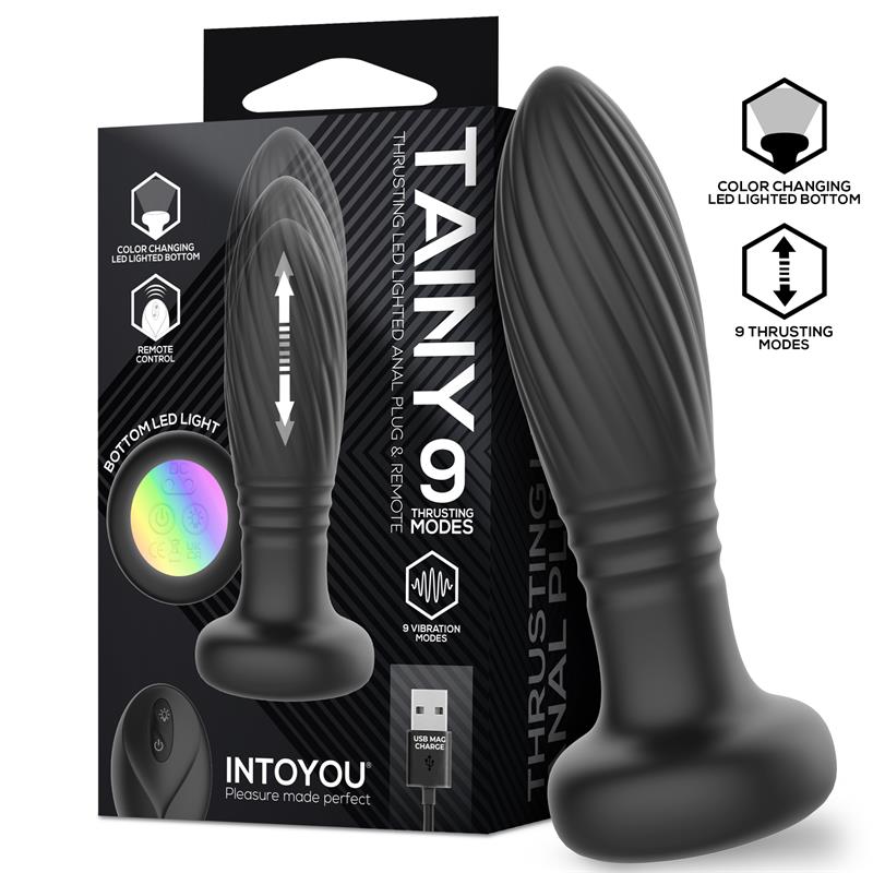 Tainy Plug Anal Con Thrusting Y Luces Led Con Control Remoto